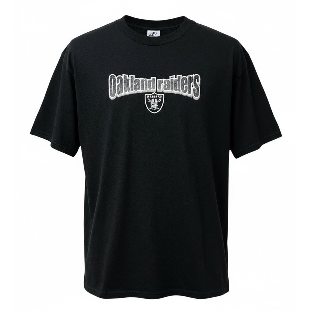 Vintage Oakland Raiders T-Shirt Logo Athletic Official Black 2XL Game Day NOS